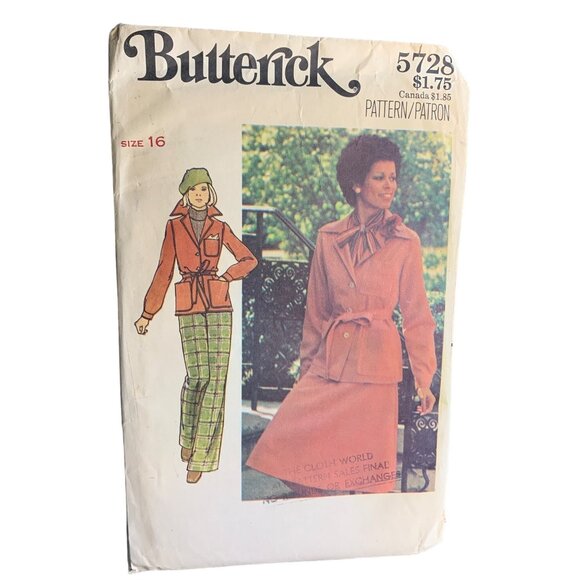 Butterick Misses Jacket Skirt Pants Sewing Pattern Sz16 5728 - Uncut - Picture 1 of 4